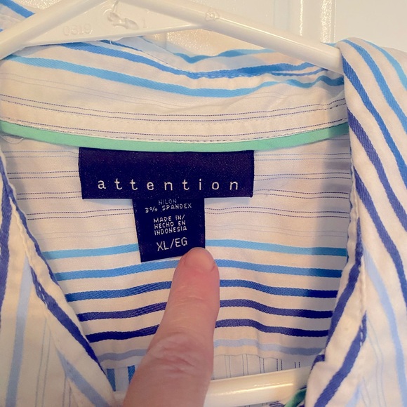 Mono Chromatic, Blue Striped Shirt XL - Picture 3 of 4
